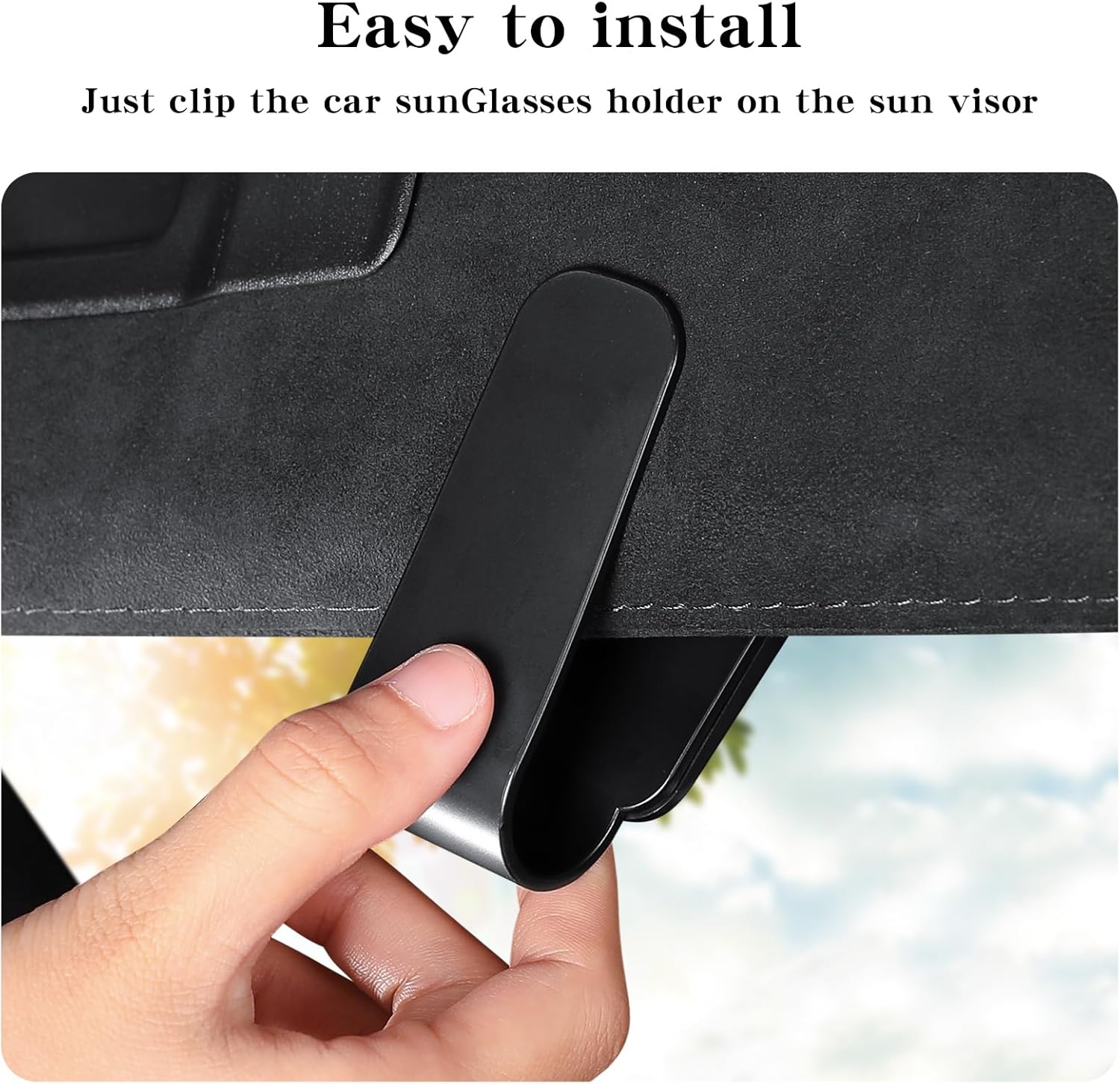 2 Pack 2 in 1 Sunglass Holder for Car Visor