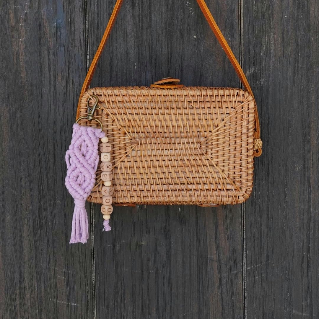 Personalized Macrame Keychain Boho Design for Women Girls