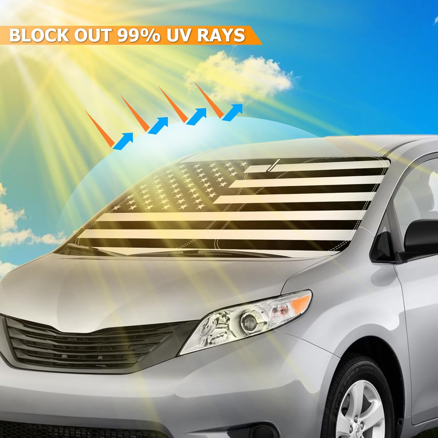 Bestview Windshield Sun Shade Custom Fit for 2011-2020 Toyota Sienna