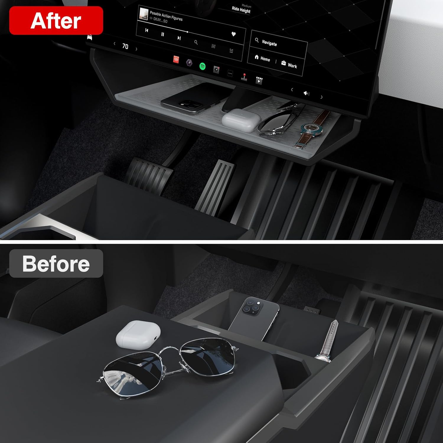 Under Screen Storage Box for Tesla Cybertruck 2024