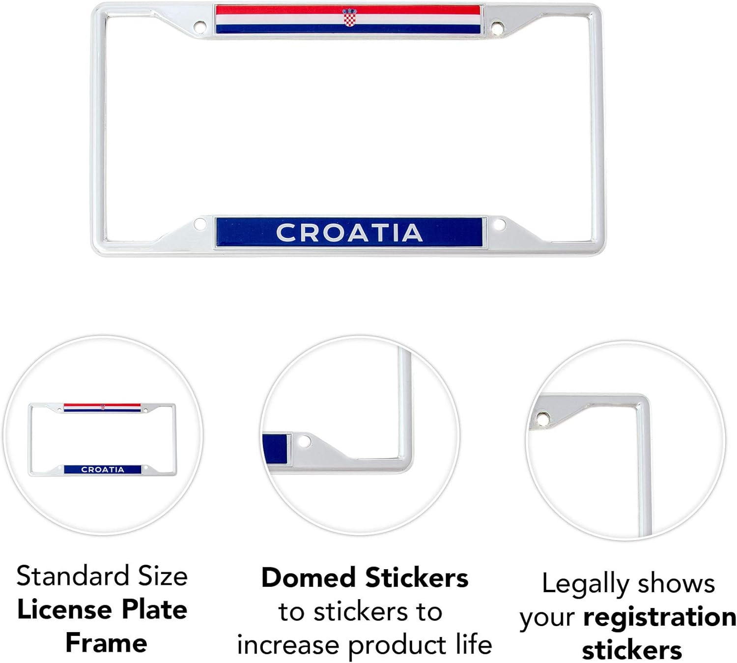 Desert Cactus Croatia Flag License Plate Frame