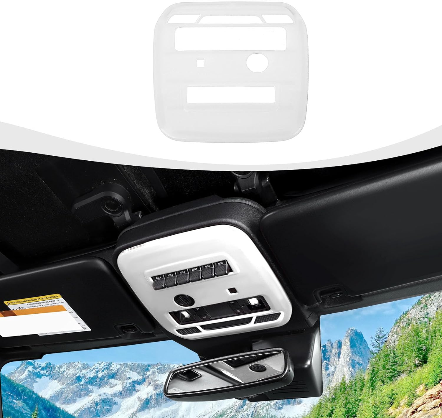 RAZPOY Bronco Front Reading Light Panel Trim Cover - White