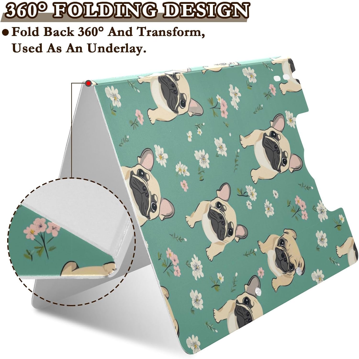SHJI A4 Double Clip Folder with Cute French Bulldog Design