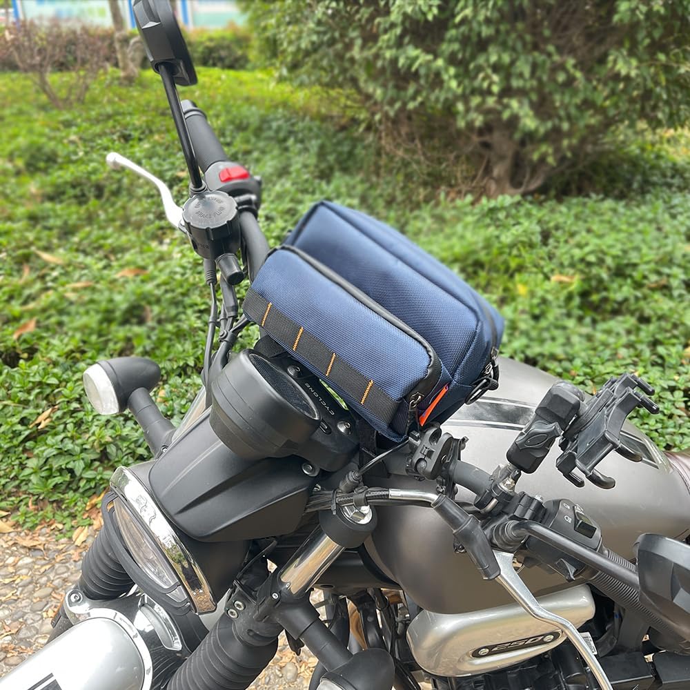 reygeak Motorcycle Handlebar Bag with Shoulder Strap