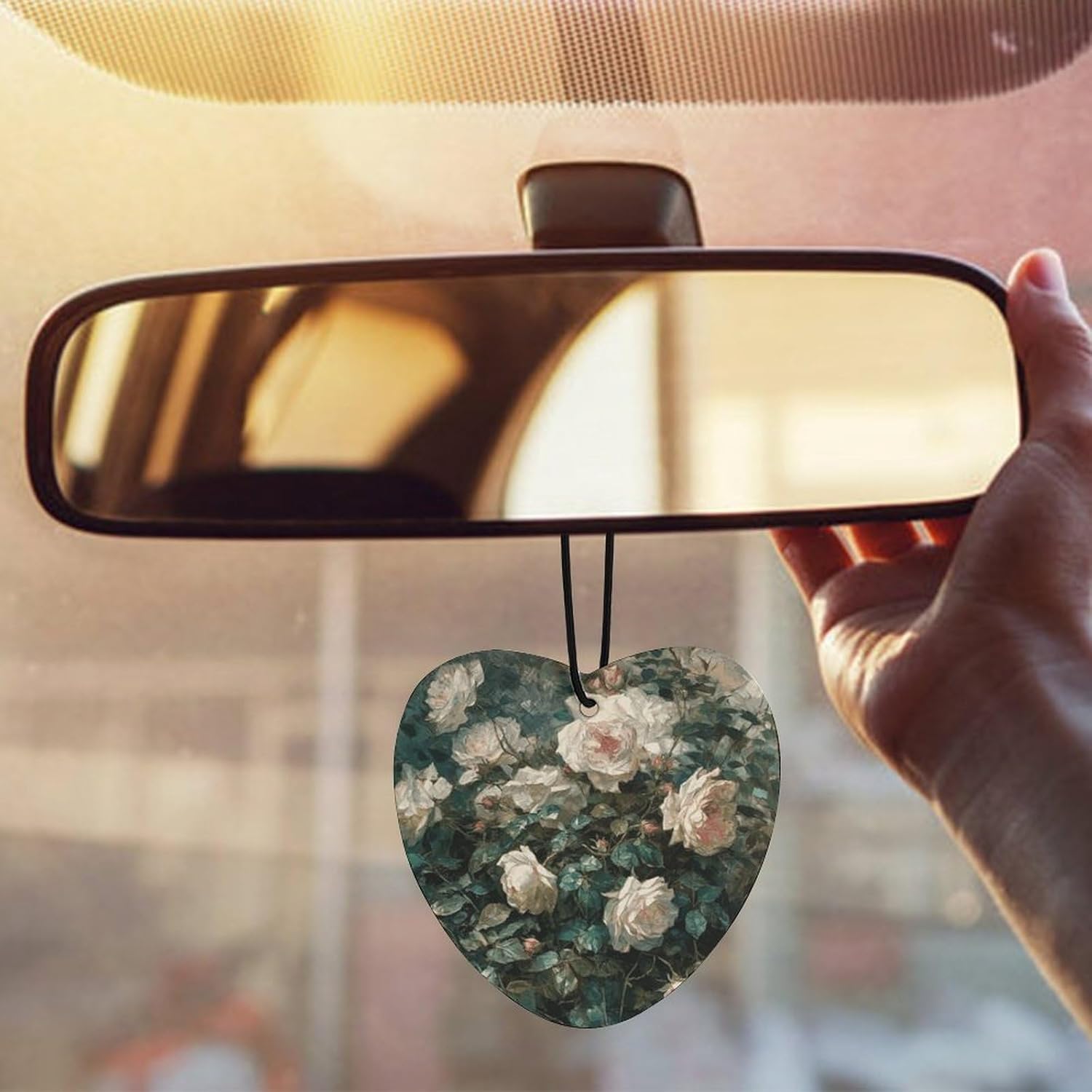 Roses Print Car Air Freshener 5 Pack Fragrance Hanging Sheets