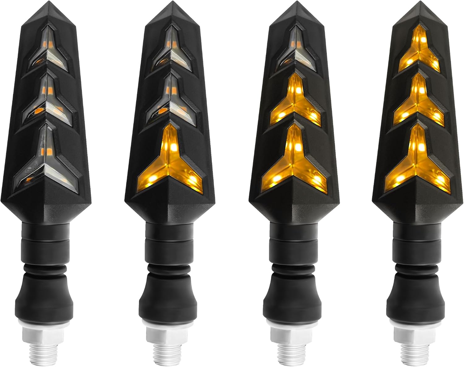4PCS Motorcycle Turn Signal Kit with Amber LED Lights