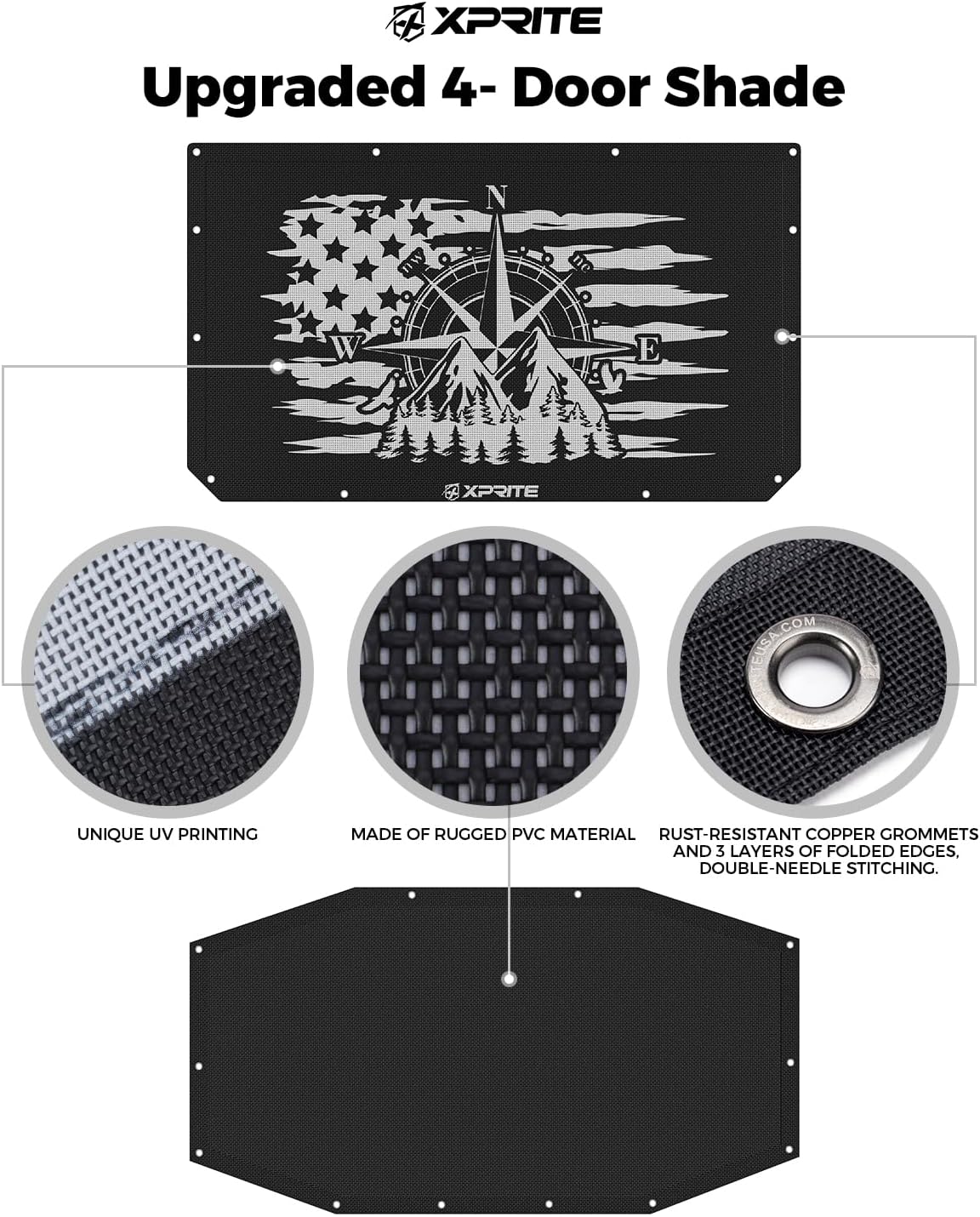 Xprite Adventure Sunshade for Jeep Wrangler JL 4 Door