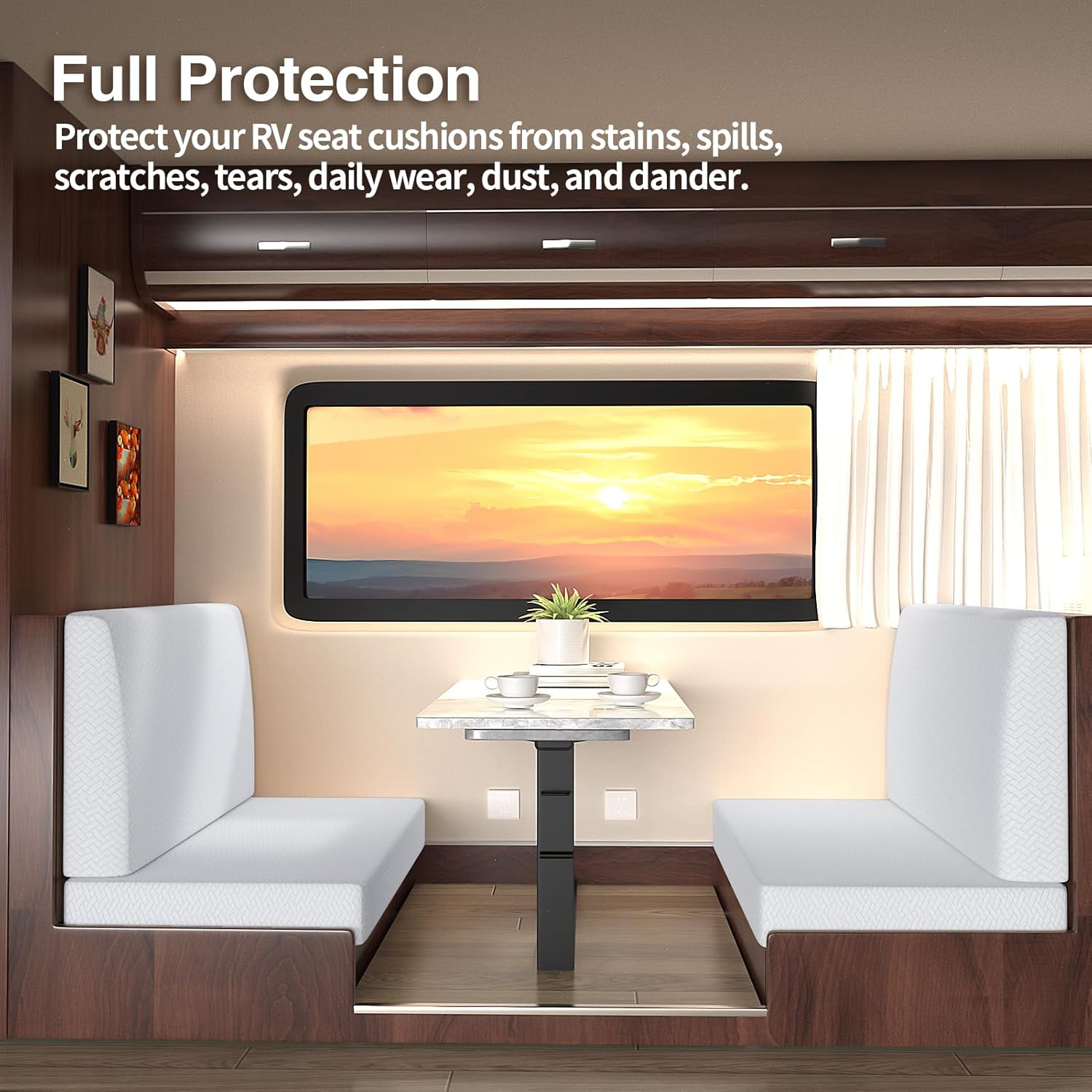 Lee-piya RV Dinette Cushion Covers - Light Gray