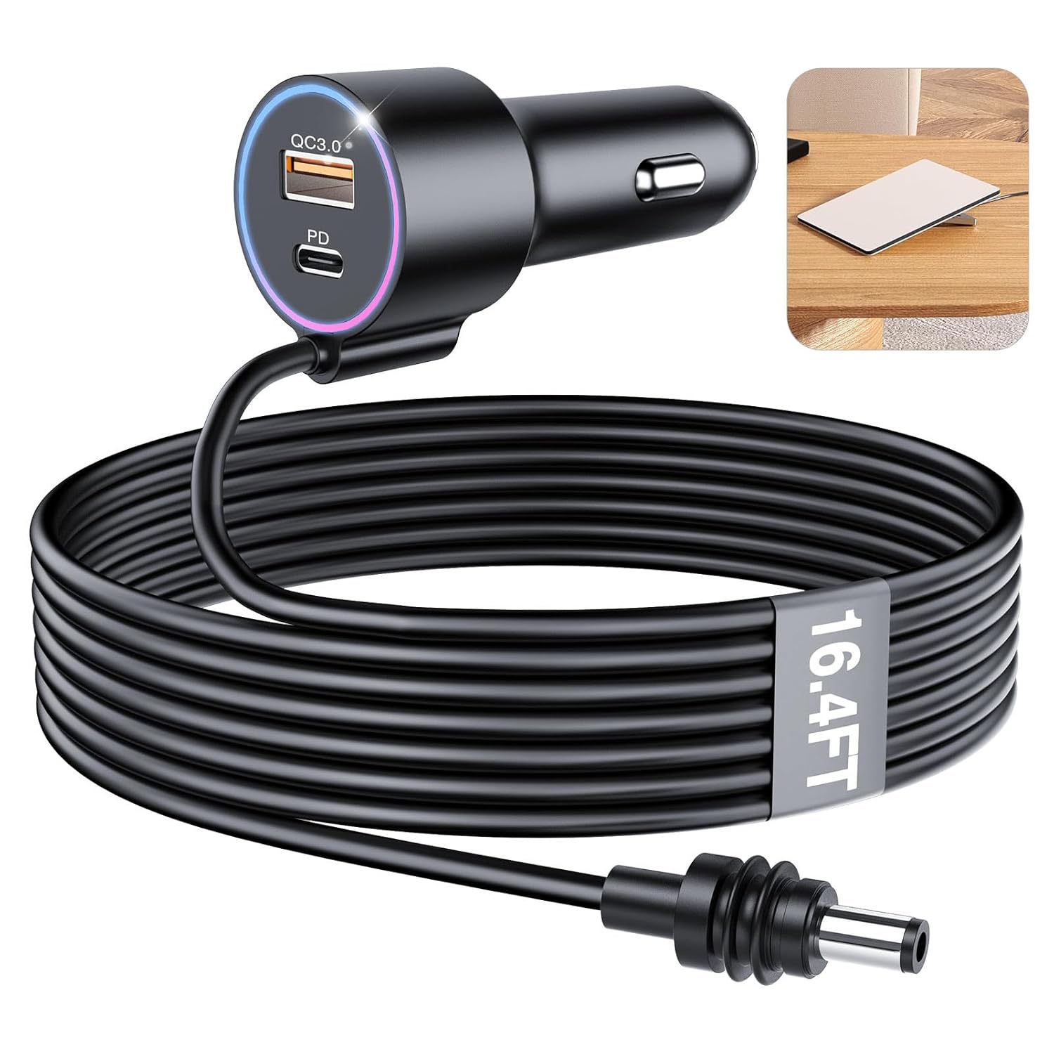 TIKBIC Starlink Mini 3 in 1 Car Charger Cable 5M Black