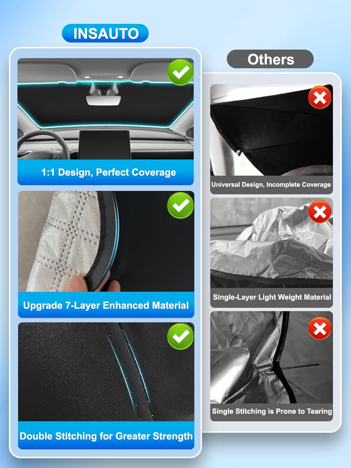 INSAUTO Windshield Sun Shade for 2022-2025 Nissan Pathfinder