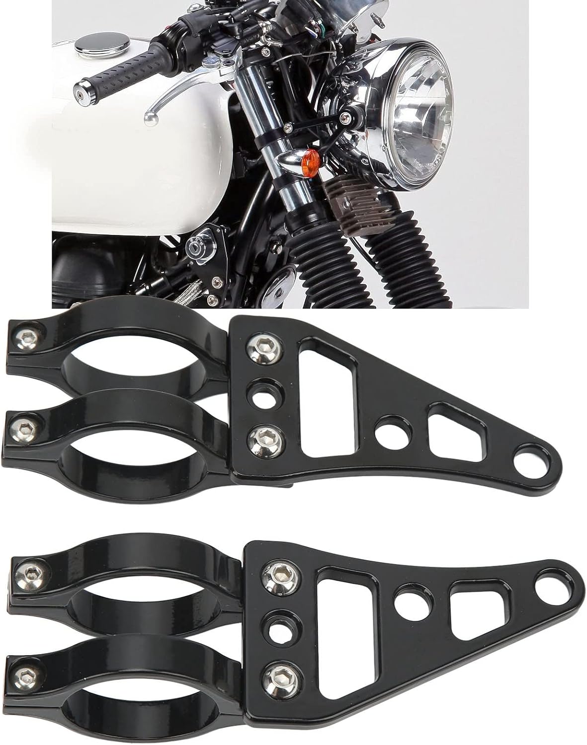 Keenso Fork Headlight Mount Bracket 2 Pcs Aluminum Alloy Holder Clamps