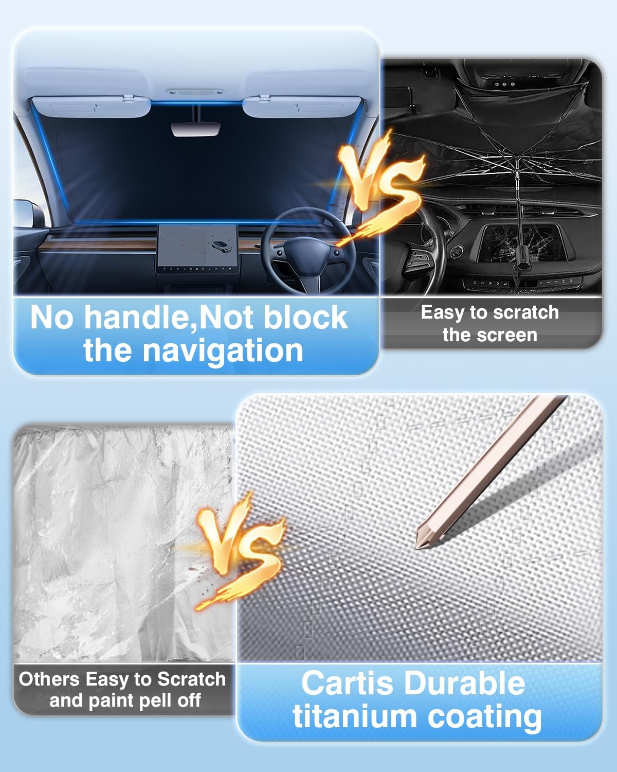 Cartist 5-Layer Windshield Sunshade for Kia Soul 2020-2024 2025