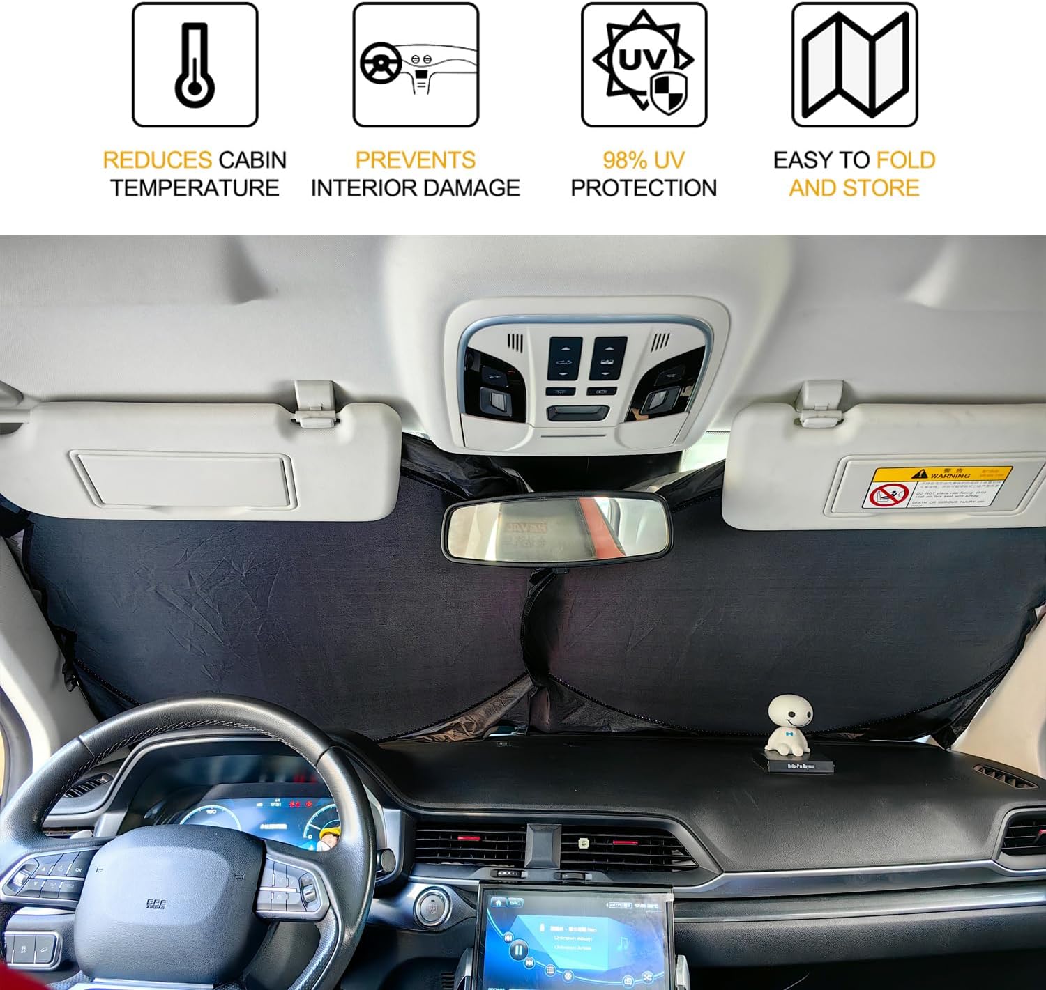 XHRING Windshield Sun Shade for Mercedes Benz