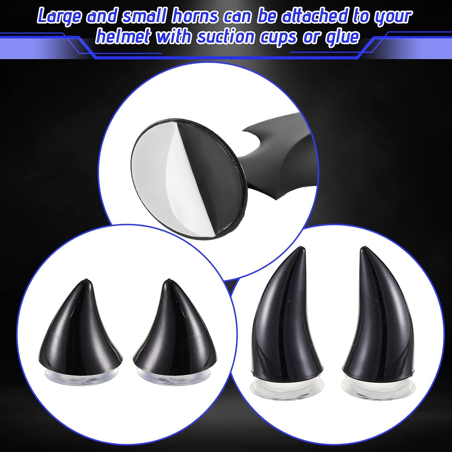 Lewtemi 4 Pairs Motorcycle Helmet Devil Horns Accessories