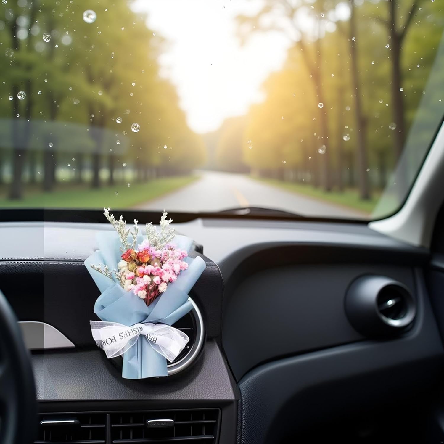 Fresh Flowers Mini Dried Flowers Car Air Vent Clip