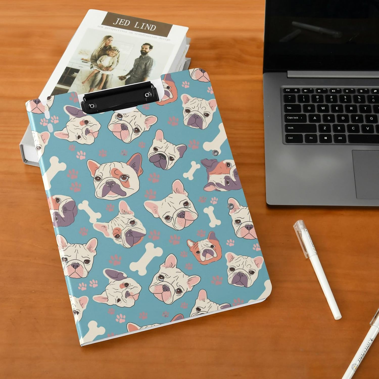French Bulldog A4 Foldable Clipboard Folder with 360 Degree Design