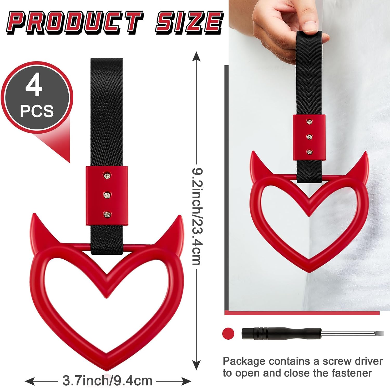 Fabbay 2 Piece Devil Heart Keychain Car Decor