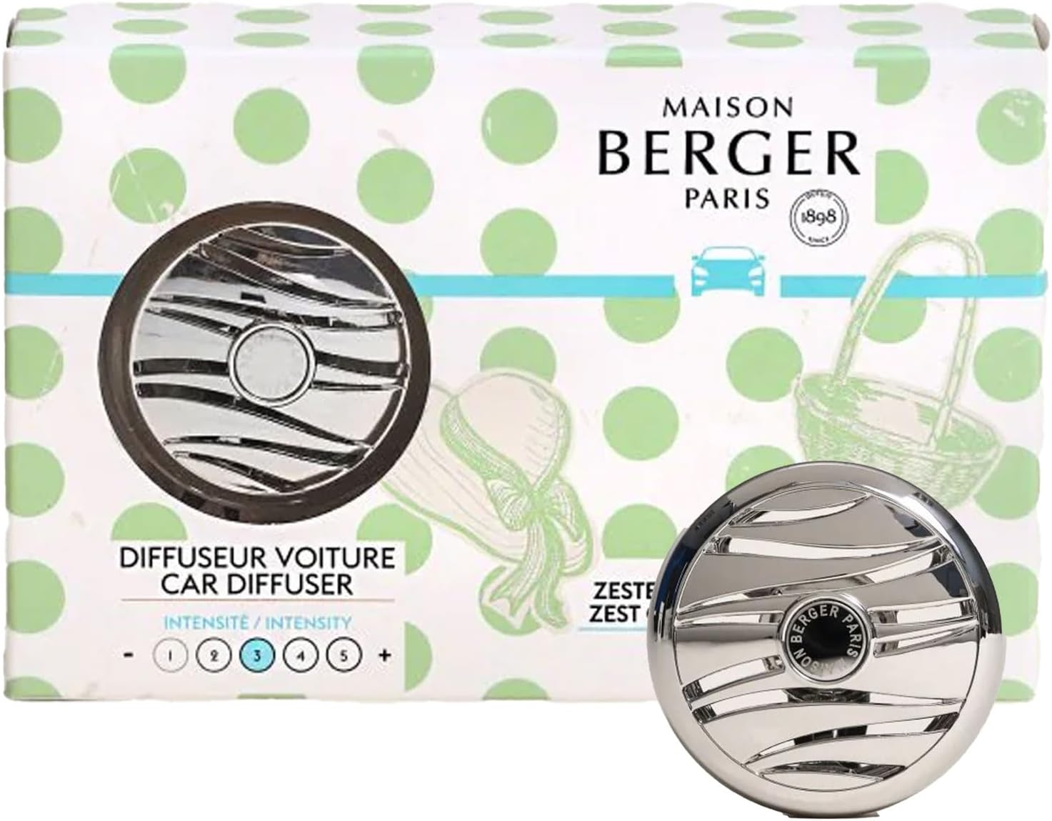 MAISON BERGER Refillable Car Air Freshener Vent Clip Diffuser Set 1
