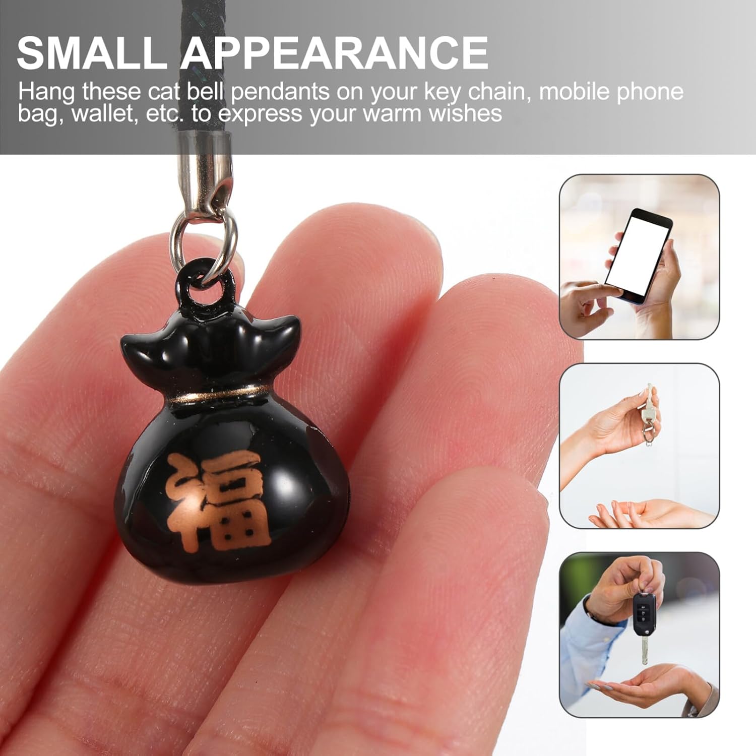 MAGICLULU 6Pcs Copper Bell Keychain Phone Charms