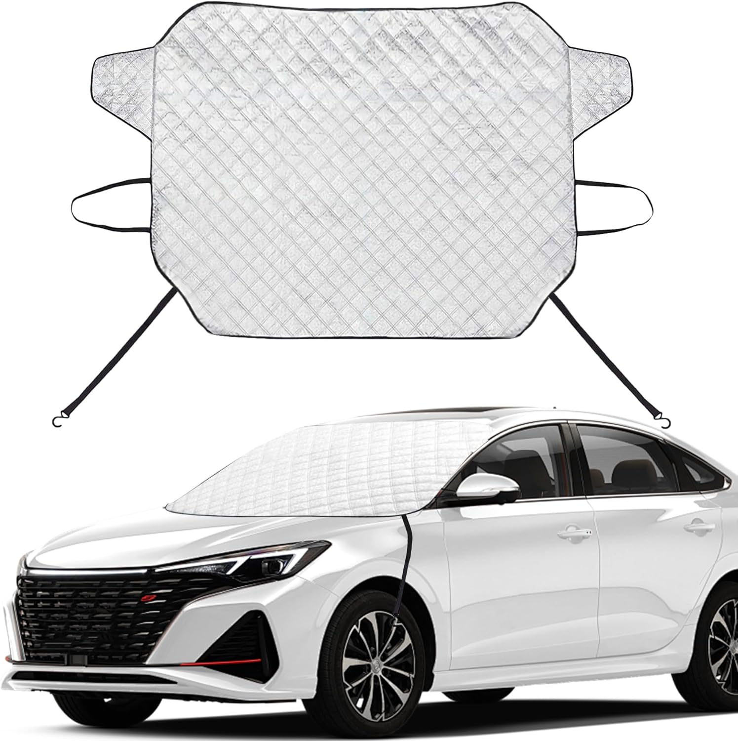 EXQUISLIFE 3-Layer Windshield Snow Cover for Cars and SUVs
