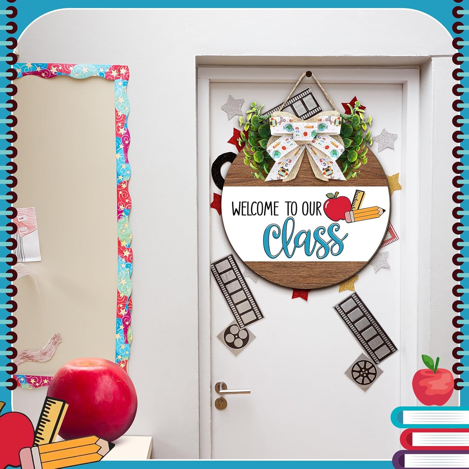 Welcome Classroom Door Sign 118 Inch Decor Wreath Hanger
