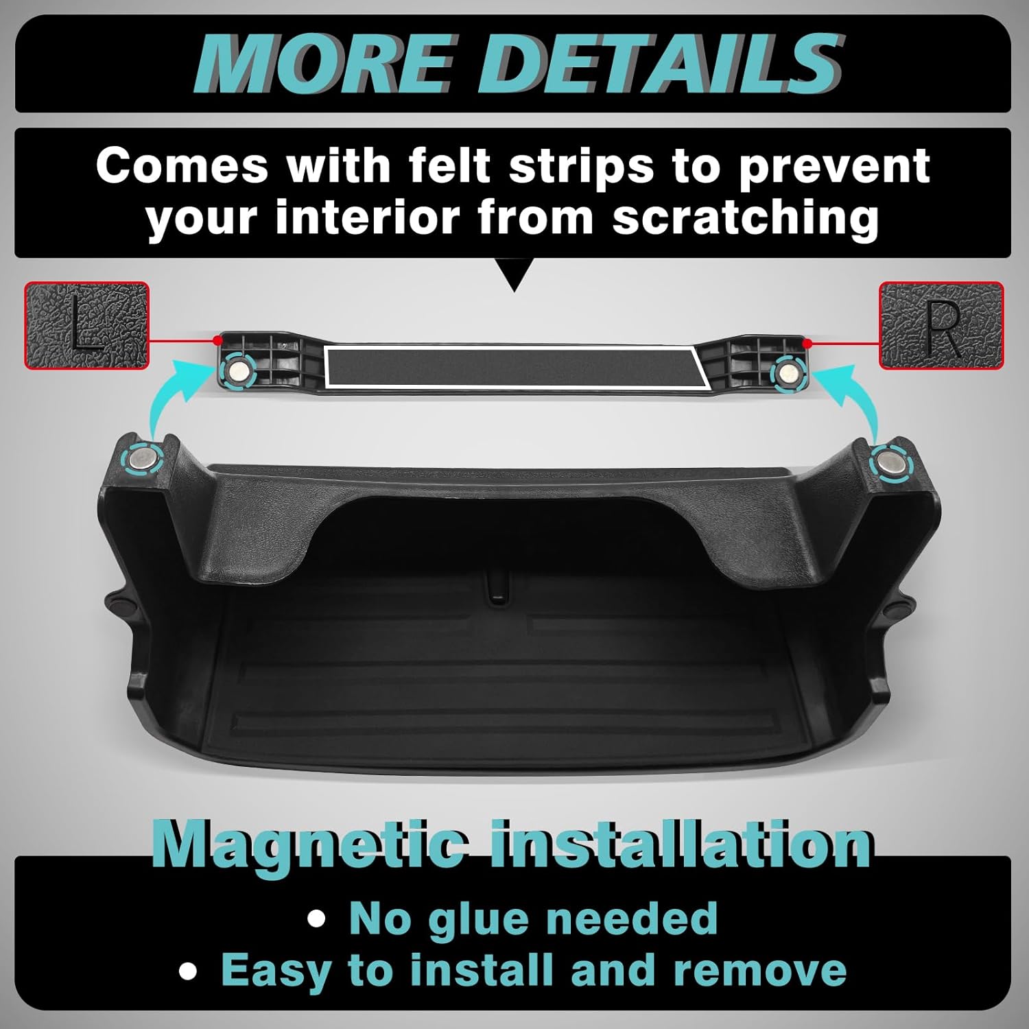 BestEvMod Under LCD Screen Organizer for Tesla Cybertruck 2023 2024 2025