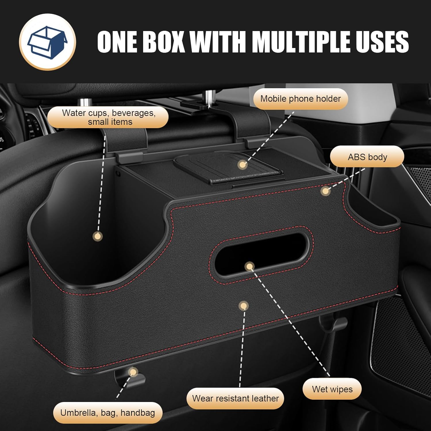 Nowkont 1 PC Car Seat Back Tissue Holder