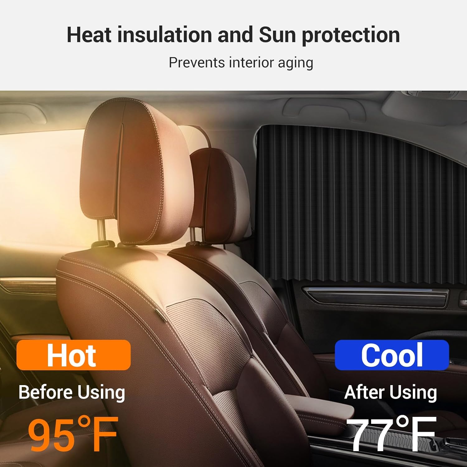 ZATOOTO 4 PCS Side Window Sun Shade Black Privacy Cover
