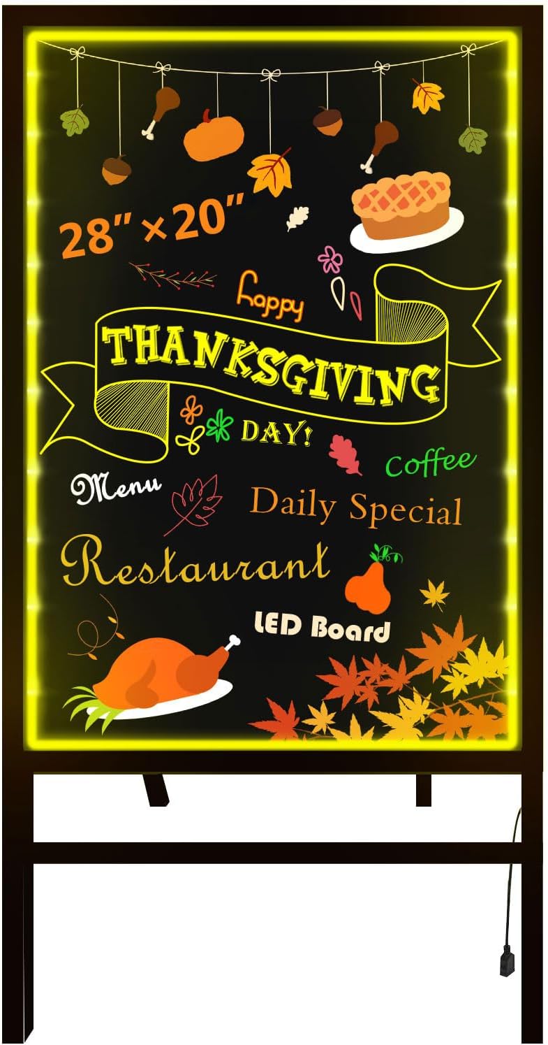 Woodsam Standing LED Board Sign with Neon Chalk Marker