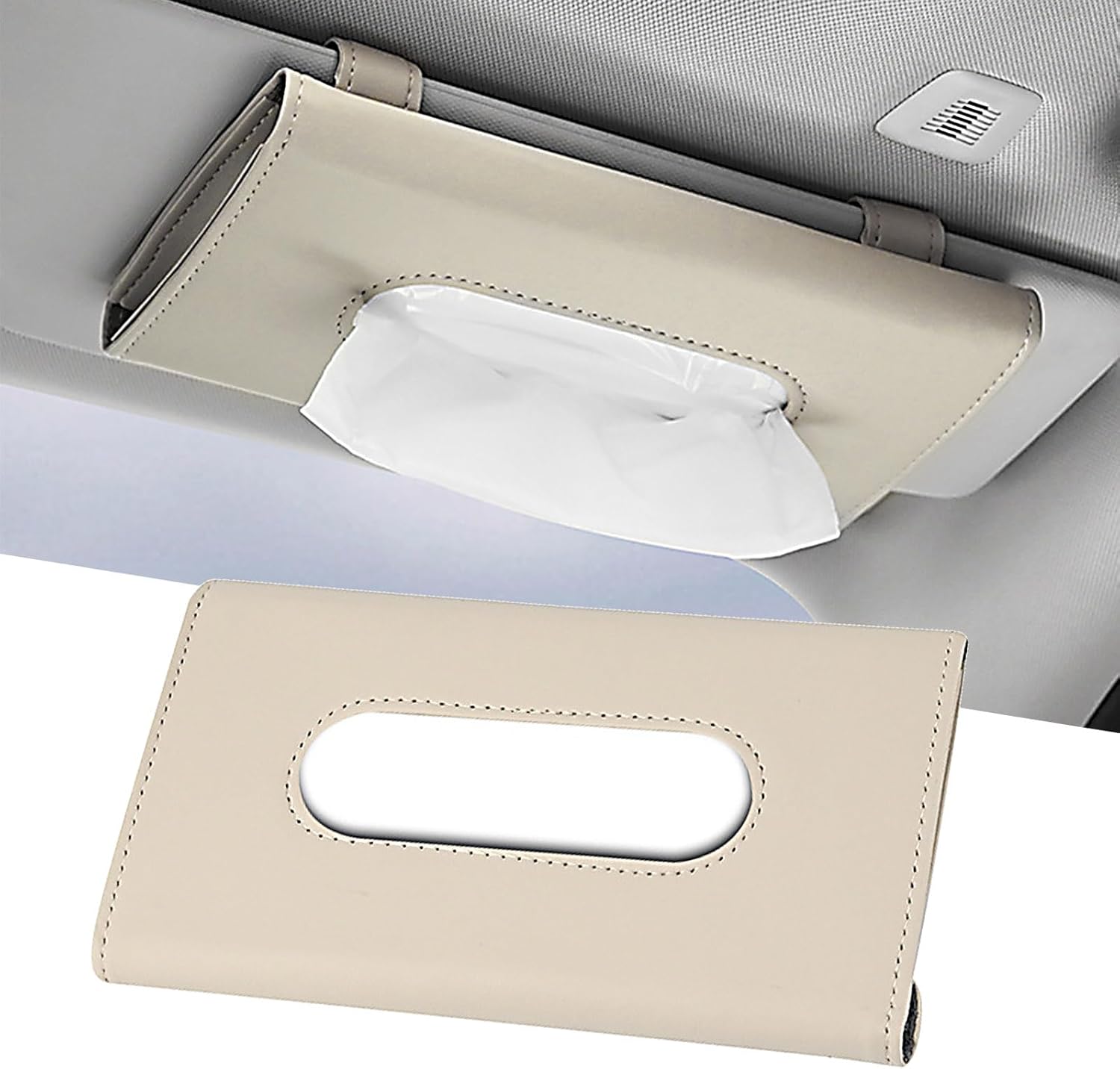 Gunhunt Car Tissue Holder with Leather Cover