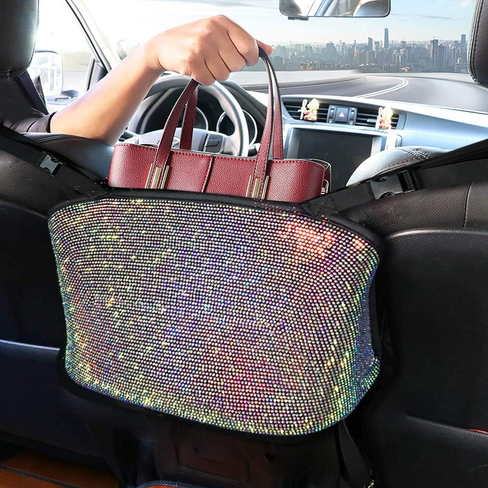 3 Pack Bling Car Seat Organizer with Cup Holder