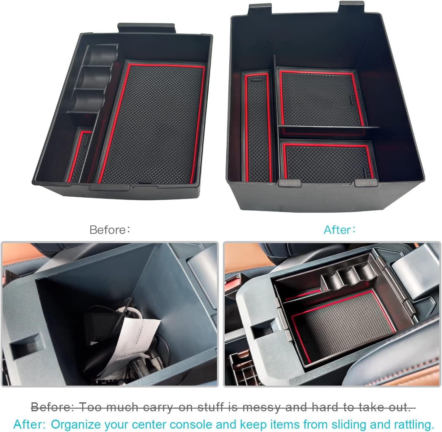 CDEFG 2022-2025 Maverick Center Console Organizer Tray 2-Pack