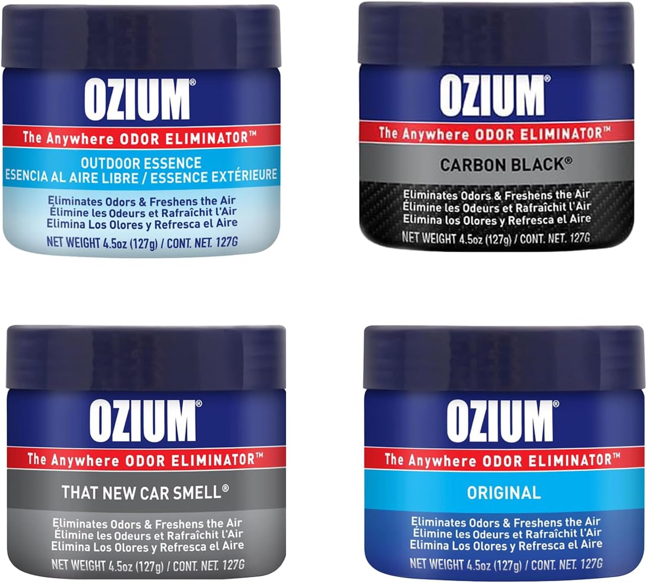 Ozium 45 Oz Odor Eliminating Gel 4 Pack Variety
