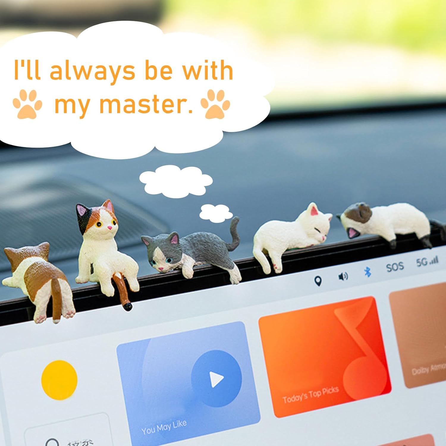 ONEPEACE Mini Cat Car Accessories Set 5 Pcs