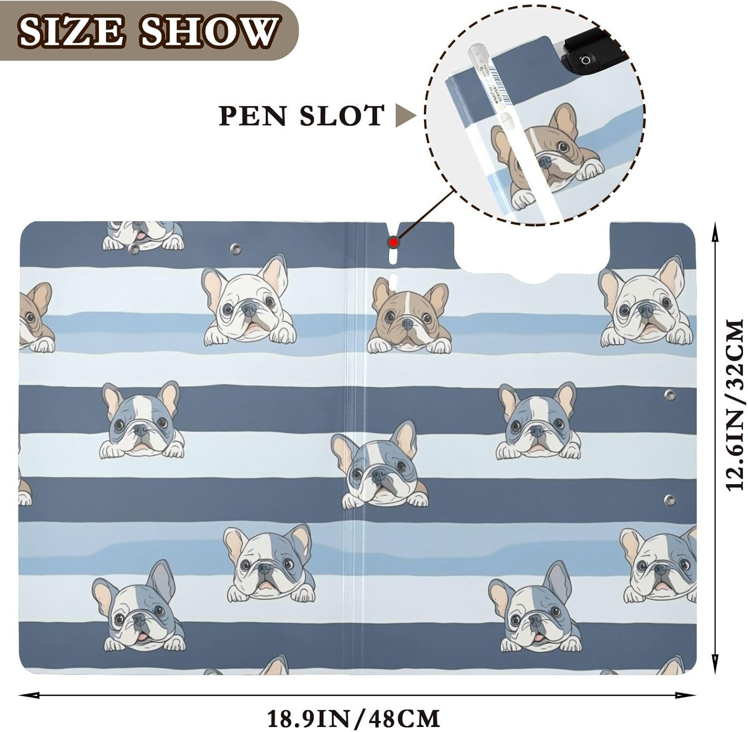 Kcldeci Foldable Clipboard Folder with Cartoon Design
