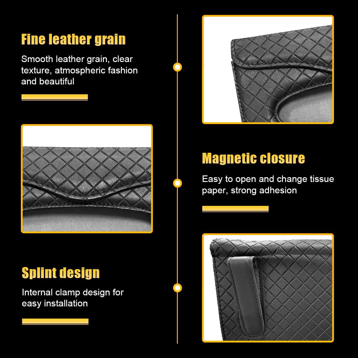 Sylvil Car Tissue Holder for Sun Visor and Seat Back