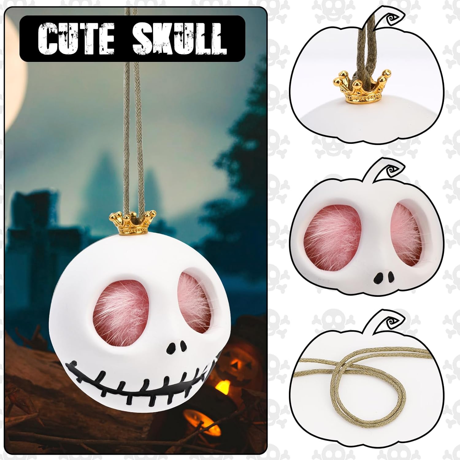 Cool Skull Car Hanging Ornament for Halloween