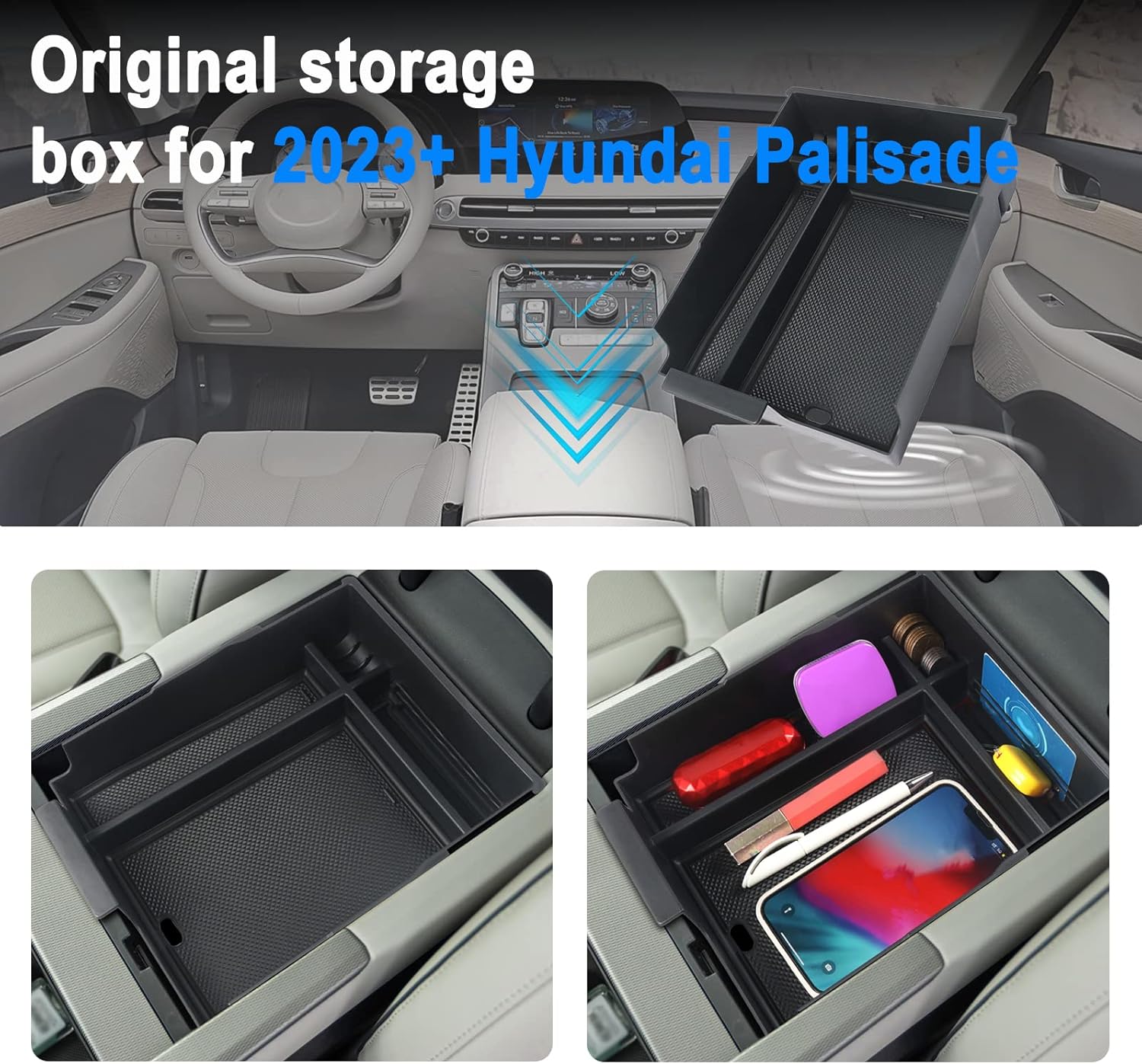 SHAOHAO Hyundai Palisade 2024 Center Console Organizer Tray