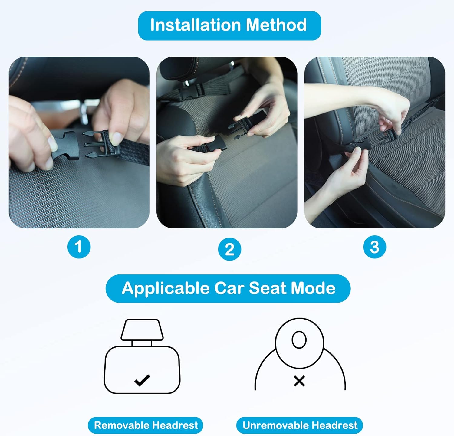 2 Pack Car Backseat Organizer with Tablet Holder and Tissue Box Pockets