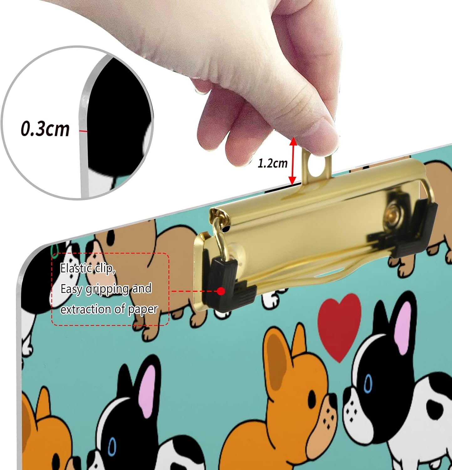 Eionryn Sweet French Bulldog Clipboard Silver