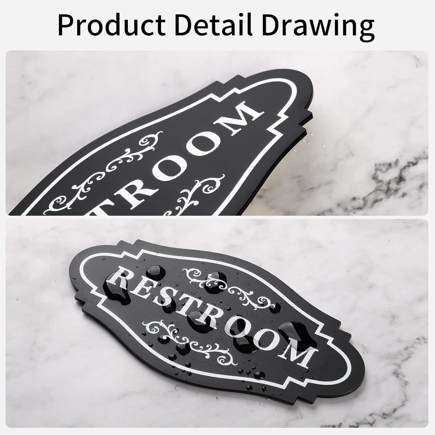 FXRN Restroom Sign 4x8 Inch Easy Install No Tools