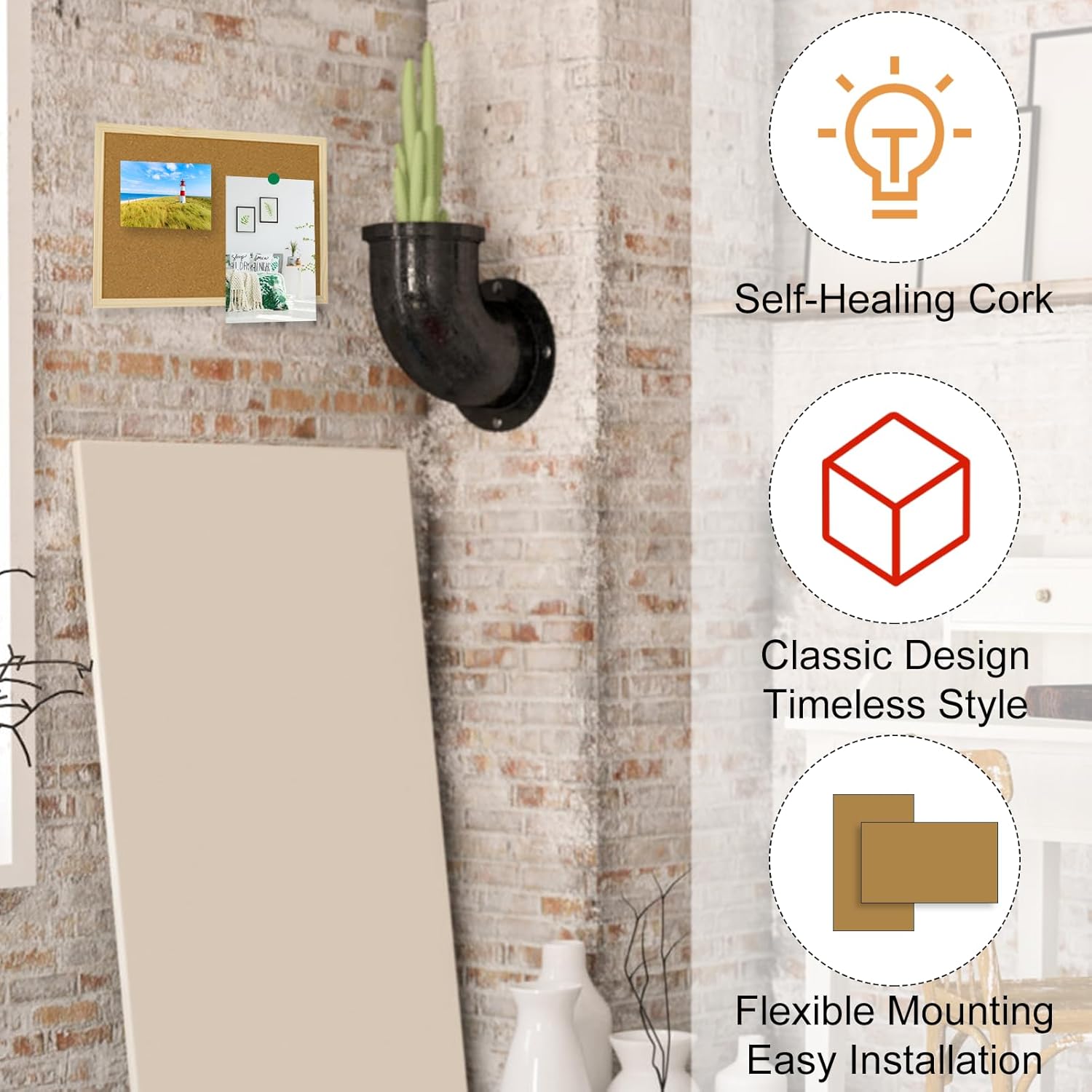 OWLKELA Cork Board 146x11 Notice Pin Board