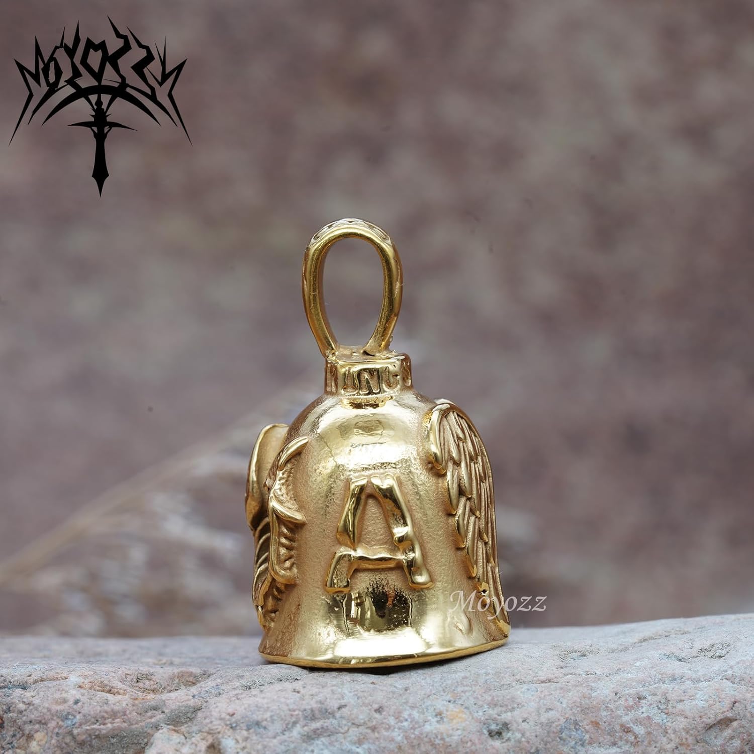 Angel Wing Knight Bell Letters Motorcycle Guardian Bell - Gold