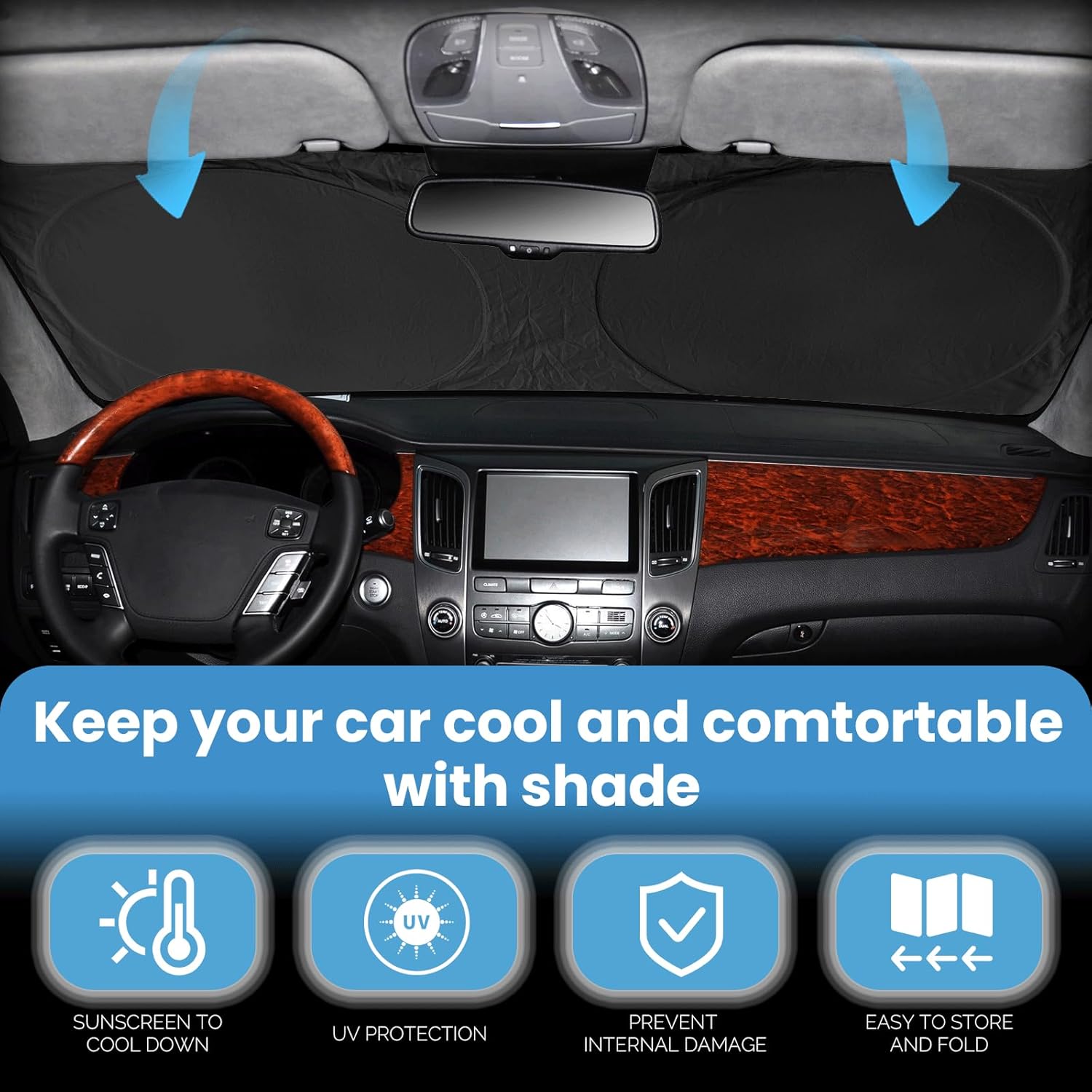 Foldable 2 Layer Windshield Sunshade for Chevy Trax 2013-2025