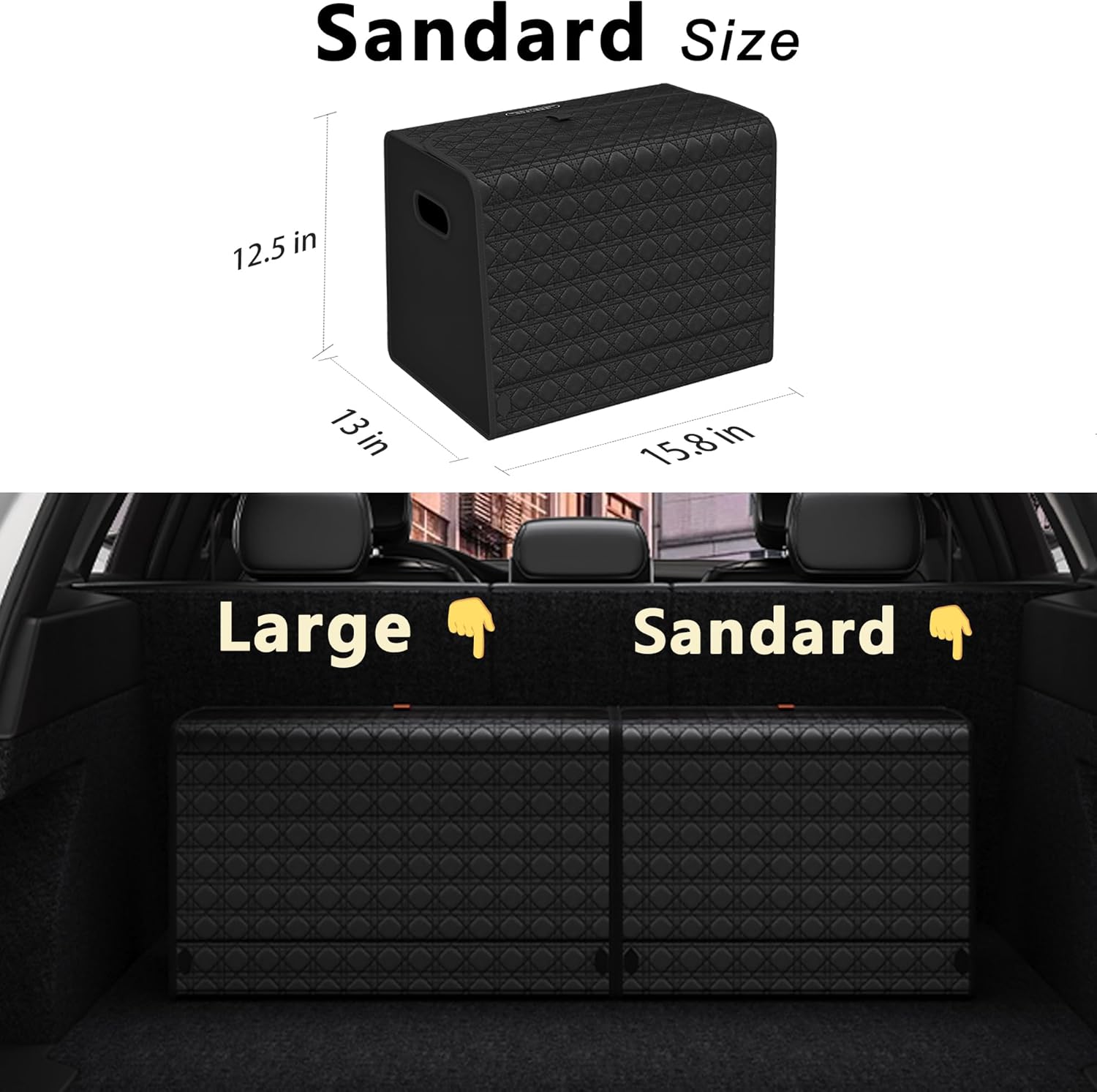 GMQ Car Trunk Organizer for SUV Large Capacity Black 1