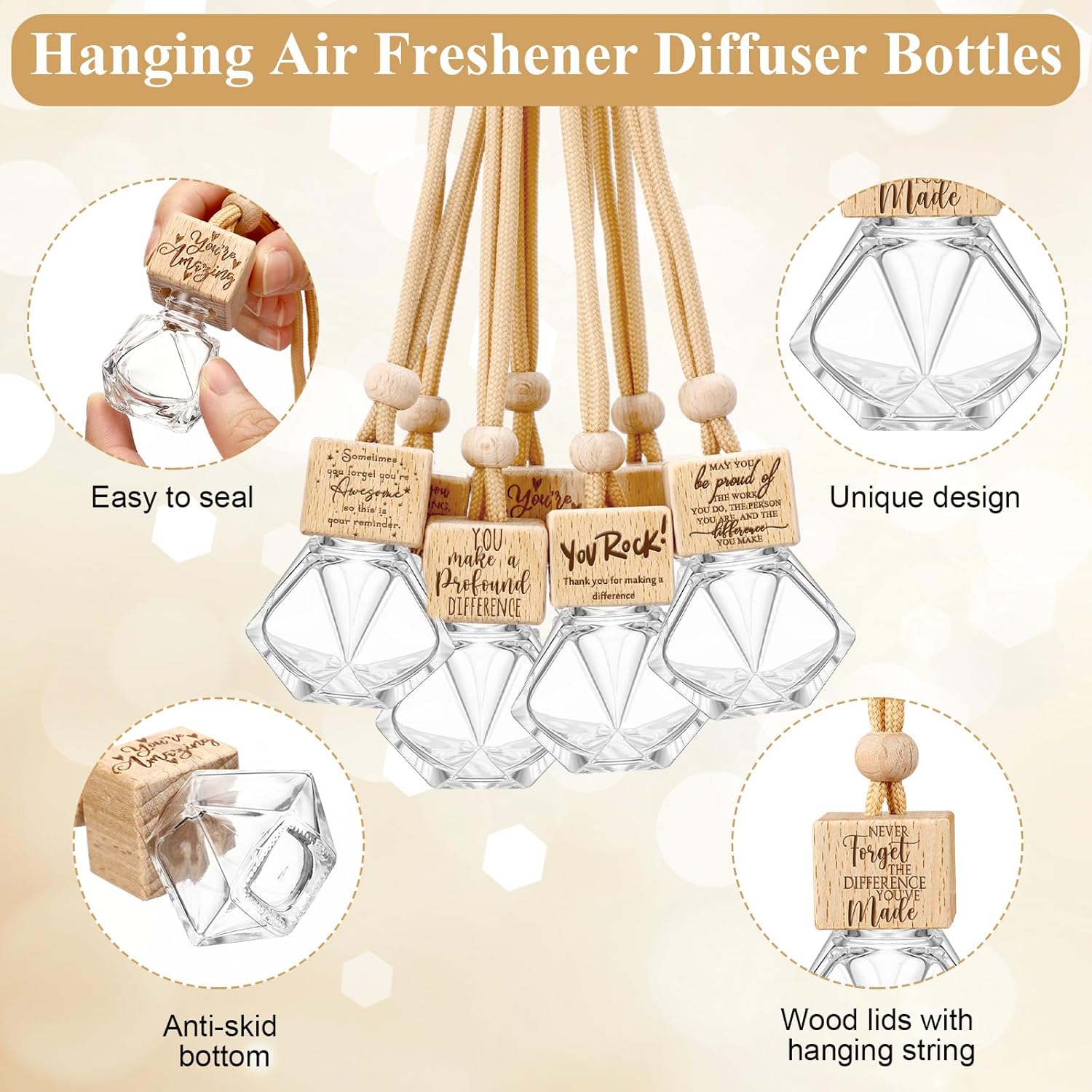 30 Pcs Appreciation Gift Car Diffuser with Inspirational Texts