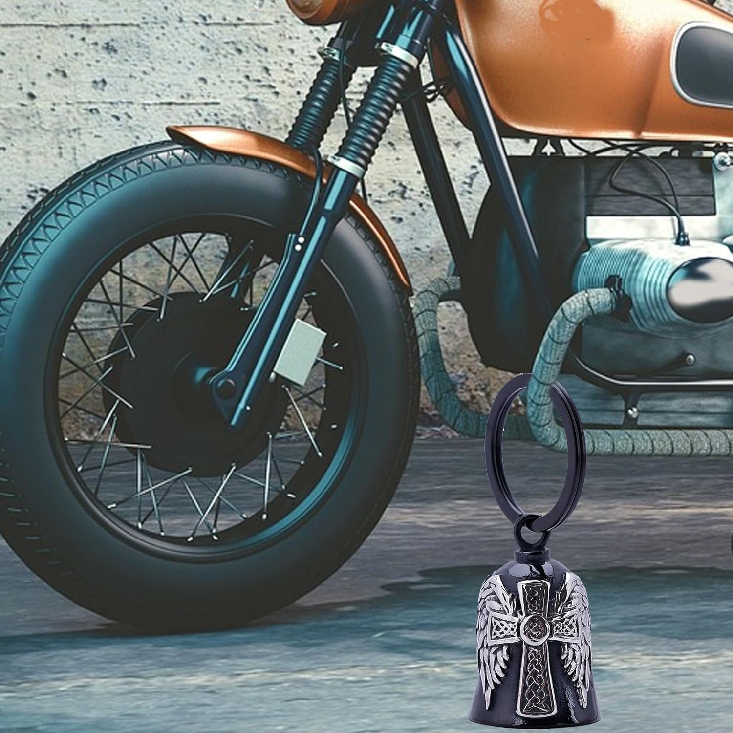 Motorcycle Bells for Men - Stainless Steel with Celtic Cross Design