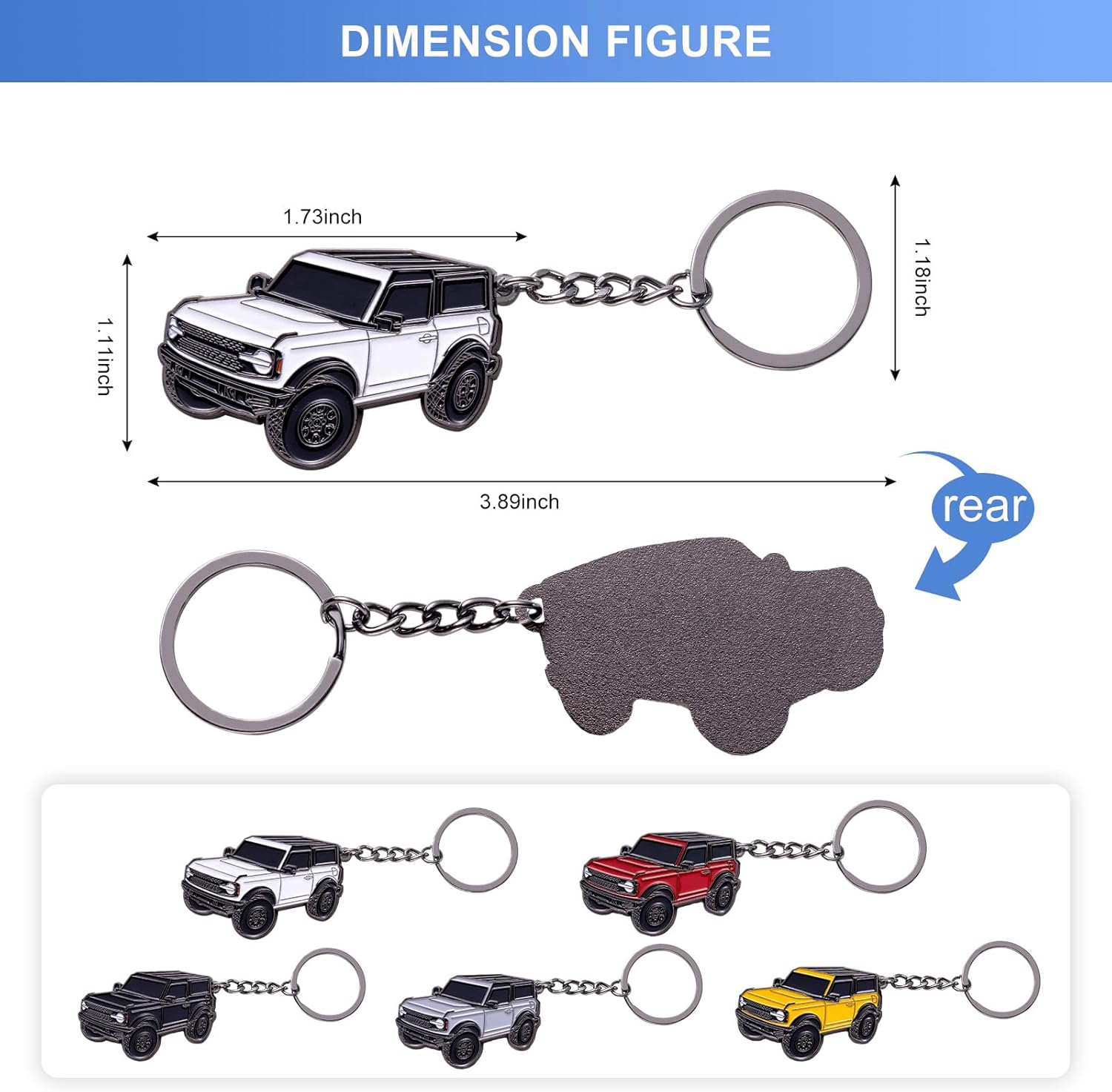 SINLAKUA Ford Bronco 4 Door Keychain Fob Cover
