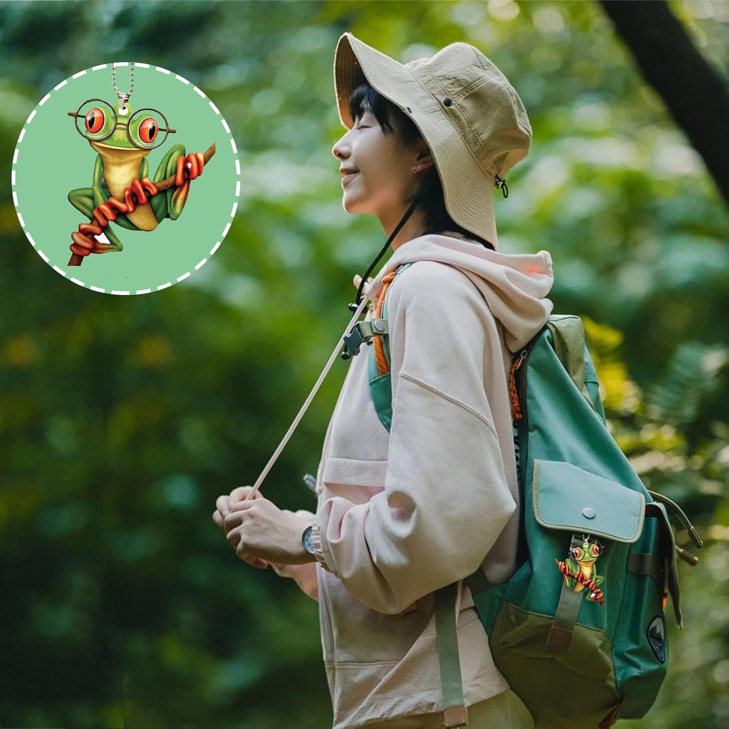 4 Pcs Acrylic Frog Car Mirror Hanging Decorations