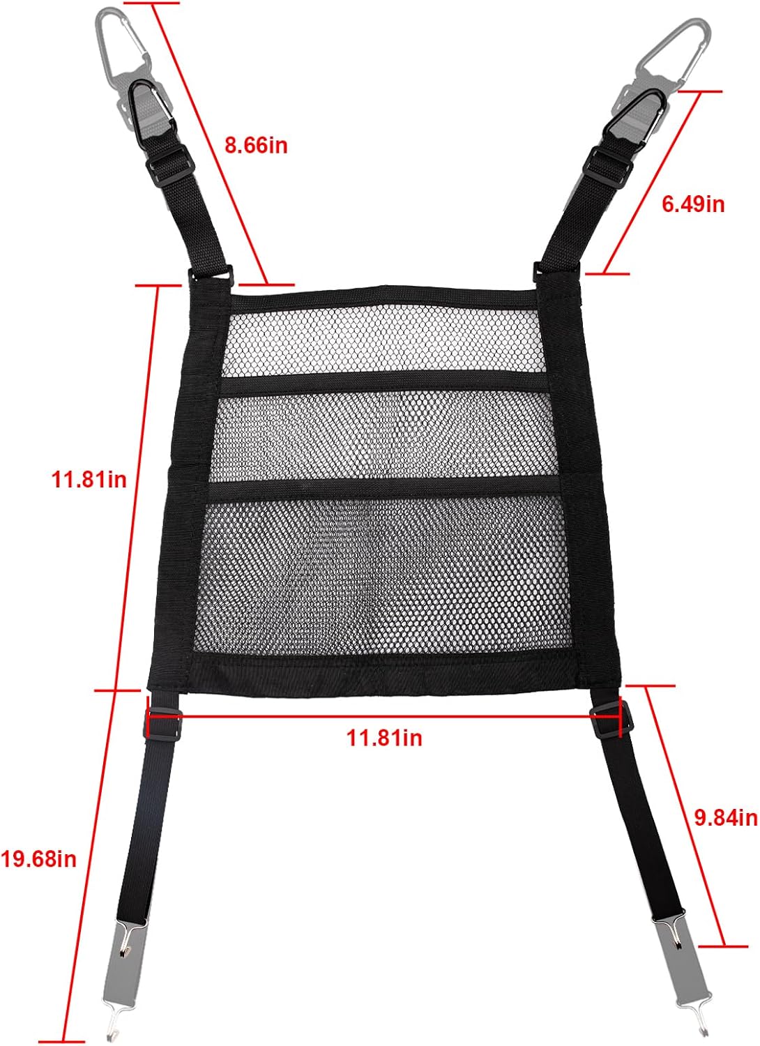 VEHIRIE 3-Layer Seat Back Organizer Black 118x118 Inch